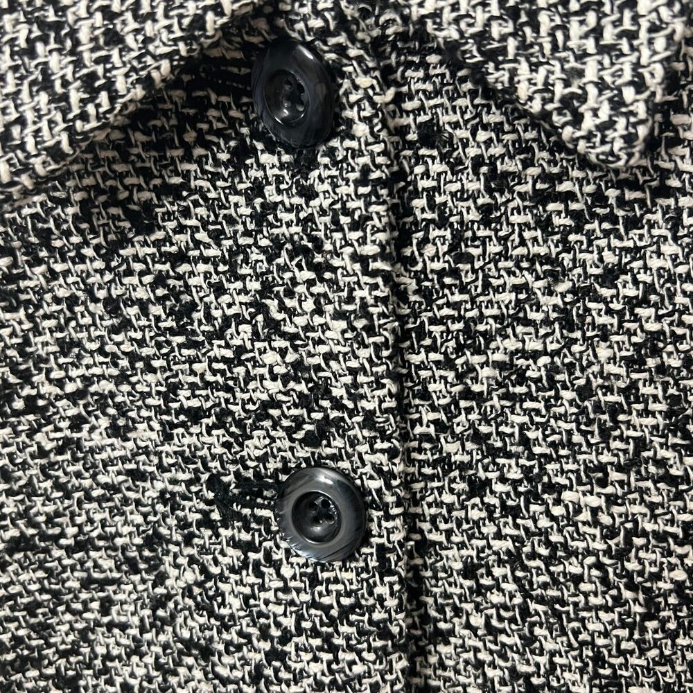 Coldwater Creek Jacket L Silk Blend Woven Texture Black White - Picture 3 of 8